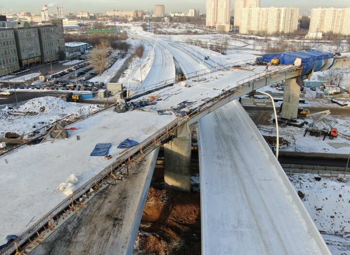 Эстакада Южного участка Московского скоростного диаметра